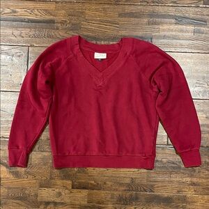 Universal Thread Women's Deep Red V-Neck Sweater